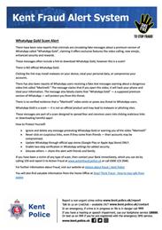 FRAUD ALERT - WhatsApp Gold Scam Alert